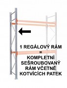 PALETOVÝ REGÁL - REGÁLOVÝ RÁM 450  CM, POZINKOVANÝ